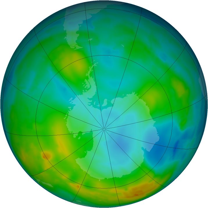 Antarctic ozone map for 17 June 2009